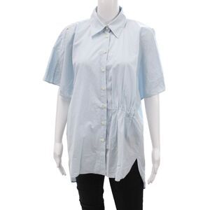 Alysi Womens Button-Down Shirt Blue Size 4